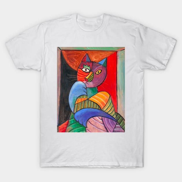 Cubist Cat T-Shirt by Mario-designs